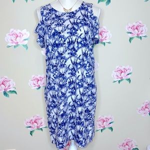 Michael Kors Space-Dye Maxi Shirtdress True Navy M.  C-24